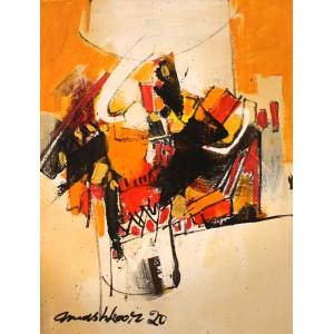 Mashkoor Raza, 16 x 12 Inch, Oil on Canvas, Abstract Painting, AC-MR-453